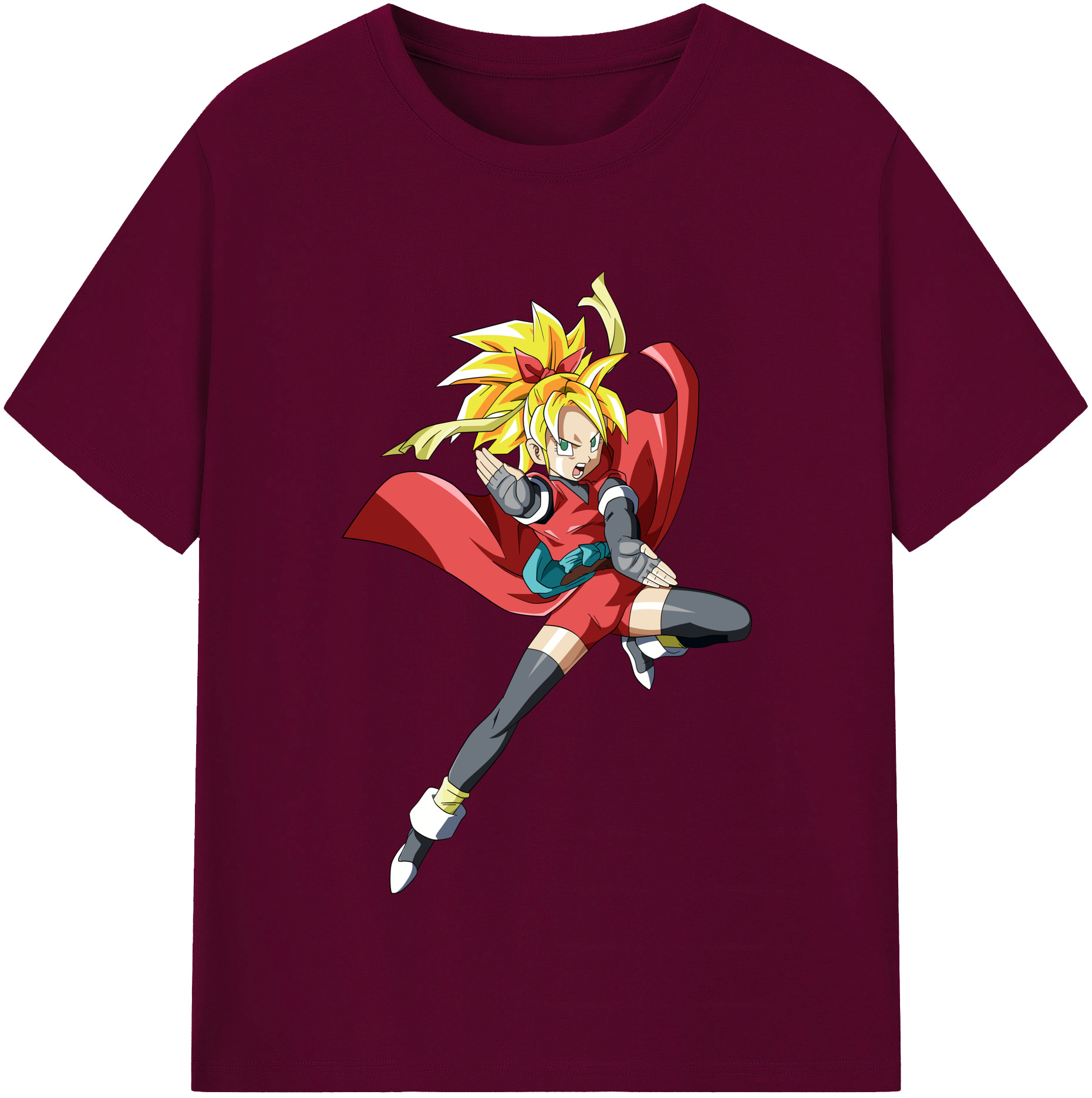 （画像用） ドラゴンボール カリフラ DRAGON BALL Caulifla レディースカジュアルプリントTシャツ（綿100％）